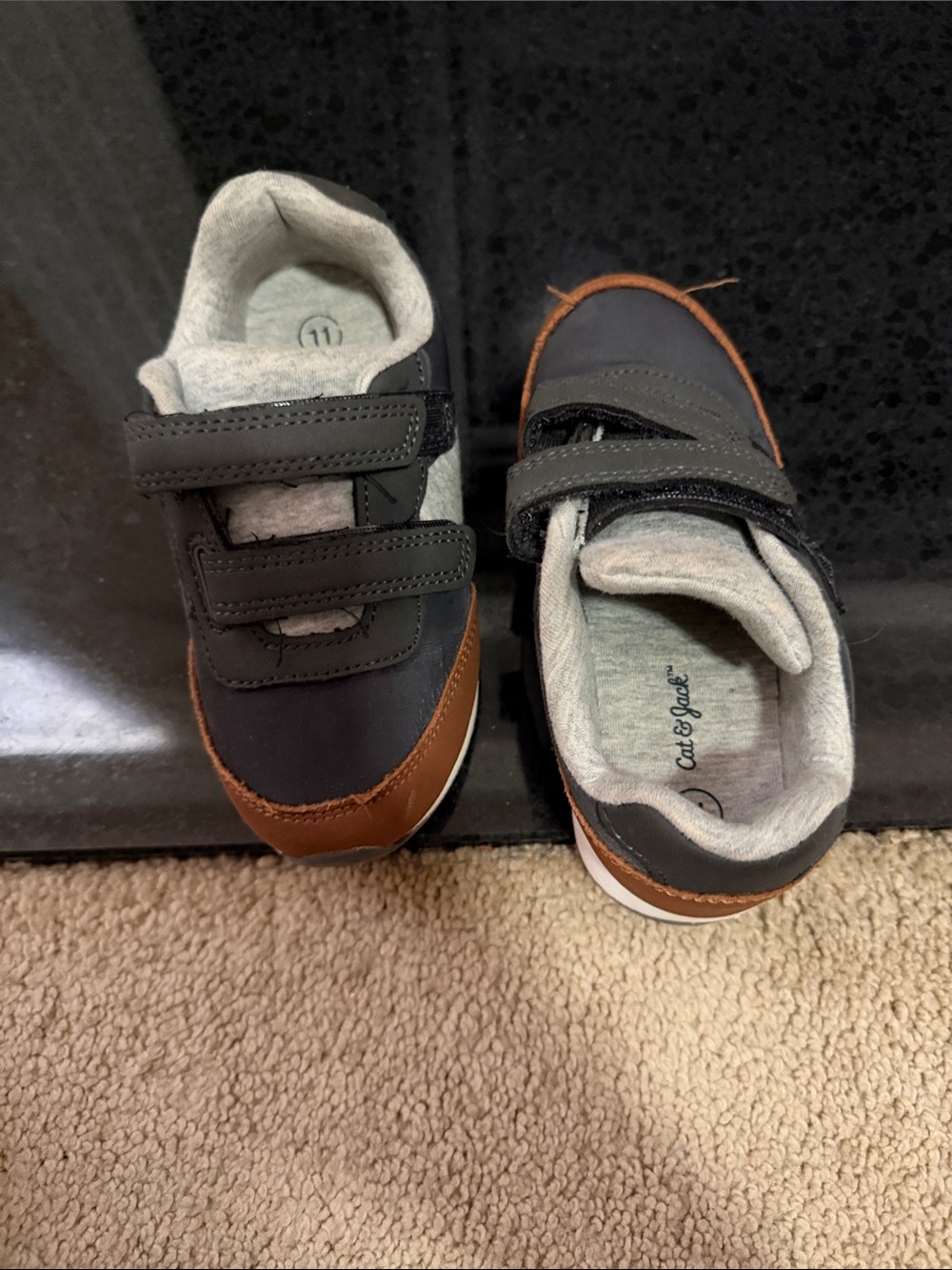 Kids Cat & Jack Gray and Brown Velcro Sneakers